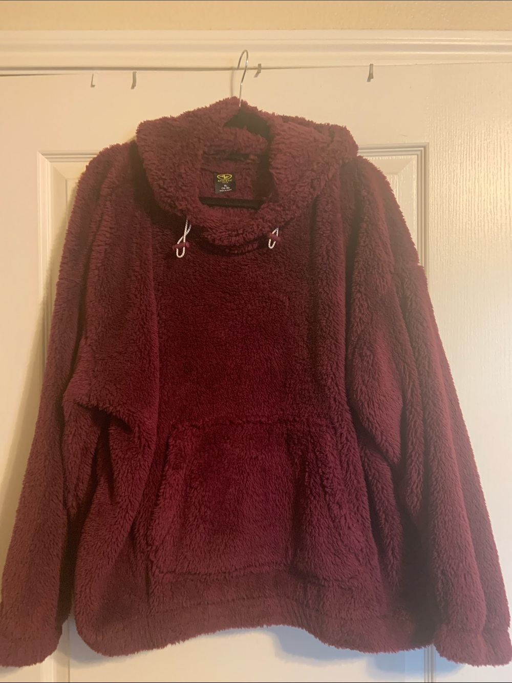 Athletic Works Plush Hooded Pullover - Burgundy